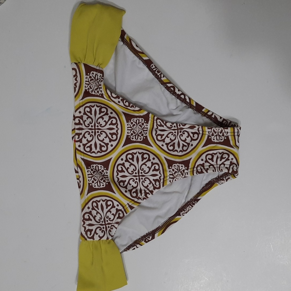 NWT SPRIT GREEN/BROWN  HIPSTER SWIM BOTTOM SZ L.